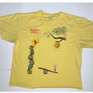 Disney Winnie the Pooh Graphic Tee Size XXL Honeypot Bee Y2K Vintage Piglet
